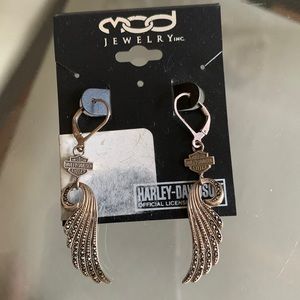 Harley Davidson Marcasite Winged Earring NWT